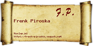 Frenk Piroska névjegykártya